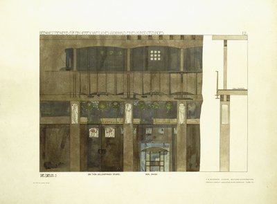 Sisääntulo, n. 1901 (värilitografia) tekijältä Charles Rennie (after) Mackintosh