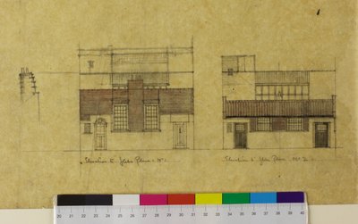 Harold Squire Studio: nousut, vaihtoehtoinen korkeus Glebe Placeen tekijältä Charles Rennie Mackintosh