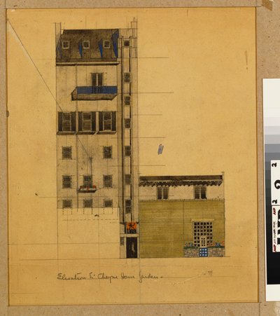 Lontoo, Elevation of Proposed Studio Glebe Placessa ja Upper Cheyne Walkissa tekijältä Charles Rennie Mackintosh