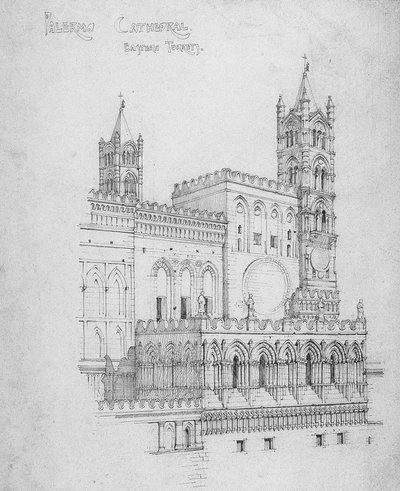 Palermon katedraali, itätornit, 1891 tekijältä Charles Rennie Mackintosh
