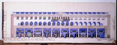 Aiemmin tallentamattomat arkkitehtuuripiirustukset kaupasta ja katukadusta, n. 1915 tekijältä Charles Rennie Mackintosh