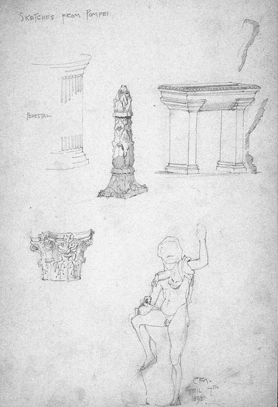Luonnoksia Pompeijista, 1891 tekijältä Charles Rennie Mackintosh