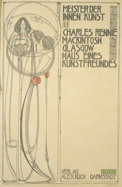 Taiteen ystävän talon (Meister der Innenkunst II) otsikkosivu, 1902 tekijältä Charles Rennie Mackintosh