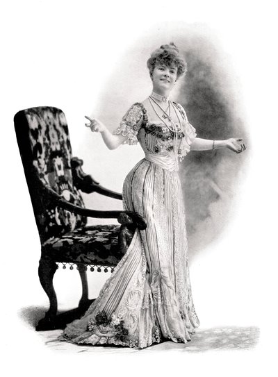 Pariisilainen näyttelijä, Mademoiselle Charlotte Wiehe, 1901. tekijältä Charles Reutlinger