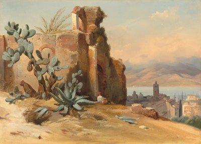 Muinaiset rauniot Messinan lähellä, Sisiliassa, 1842. tekijältä Charles Rémond