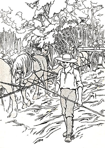 Uudisasukas raivaamassa maataan, 1912 tekijältä Charles Robinson