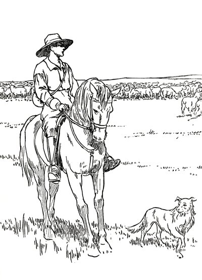 Lammas-asema Australiassa, 1912 tekijältä Charles Robinson