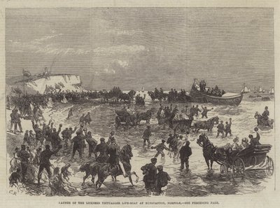 Lisensoidun Victualler-pelastusveneen laukaisu Hunstantonissa, Norfolkissa tekijältä Sir John Charles Robinson