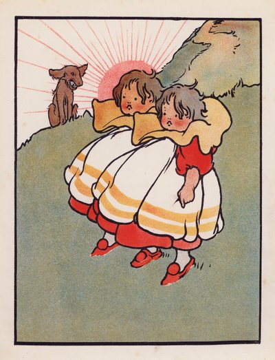 Hölynpölyä: Kaksoset maatilalla (värilitografia). tekijältä Charles Robinson