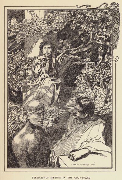 Telemachus istuu pihalla tekijältä Sir John Charles Robinson