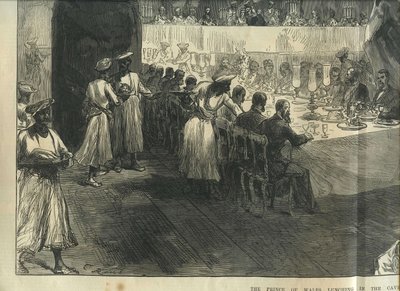 Walesin prinssi lounaalla Elephantan luolissa tekijältä Charles Robinson