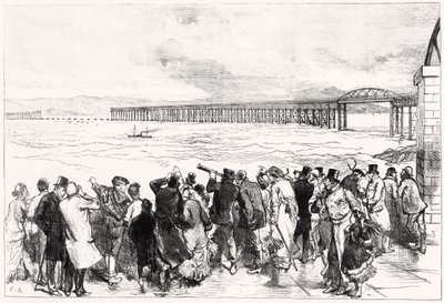 Tay Bridge sellaisena kuin se ilmestyi maanantaina 29. joulukuuta kello 10 (kaiverrus) tekijältä Charles Robinson