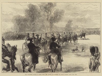 Vapaaehtoisarvio Hyde Parkissa, Walesin prinssi ja prinsessa kulkemassa linjaa pitkin tekijältä Sir John Charles Robinson
