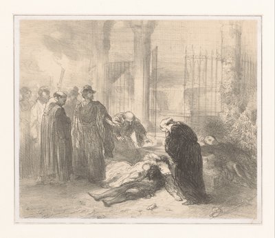 Romeon ja Julian ruumiit suruhahmojen keskellä tekijältä Charles Rochussen