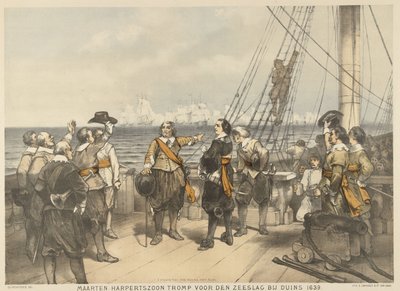 Maarten Tromp ennen taistelun alkua Duinsissa, 1639 Maarten Harpertszoon Tromp, ennen meritaistelua Duinsissa 1639 (otsikko esineessä) tekijältä Charles Rochussen