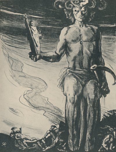 a"Poster per a The Dynasts de Thomas Hardy, 1919 finlandès tekijältä Charles S Ricketts