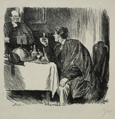 Tomkins Degree Supper ja kuinka se päättyi, 1868. tekijältä Charles Samuel Keene