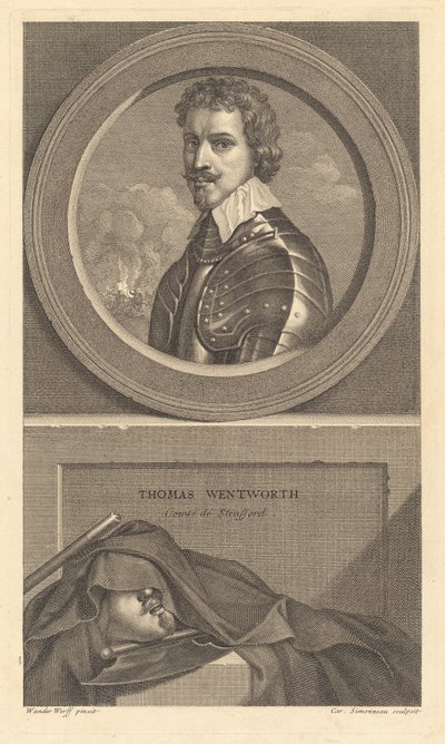 Thomas Wentworth, Earl of Strafford tekijältä Charles Simonneau after Adriaen van der Werff after Sir Anthony van Dyck