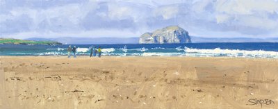 Bass Rock, Belhaven, 2015 (öljy kankaalle) tekijältä Charles Simpson
