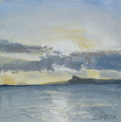 Eigg, 2013 (öljy kankaalle) tekijältä Charles Simpson