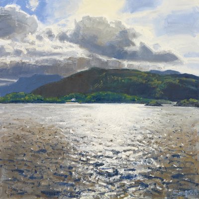 Loch nan Uamh, 2015 (öljy kankaalle) tekijältä Charles Simpson