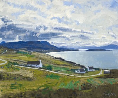 Kohti Ben Mor Coigachia, 2011 (öljy kankaalle) tekijältä Charles Simpson
