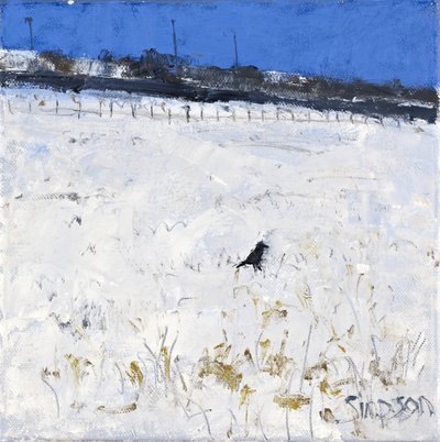 Talvinen varis, 2011 (öljy kankaalle) tekijältä Charles Simpson