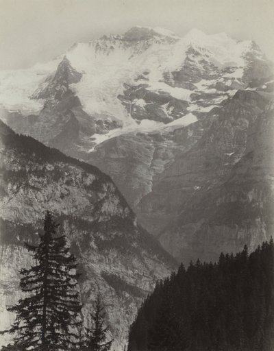 Jungfrau, Näkymä Mürrenistä, Sveitsi, n. 1860-luku. tekijältä Charles Soulier
