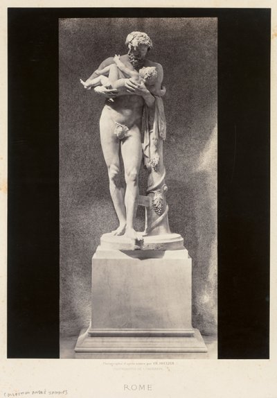 Silenus pitelee lasta Dionysosta, Louvre-museo, Pariisi, n. 1860-luku. tekijältä Charles Soulier