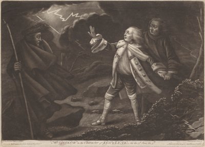 Herra Garrick kuningas Learin hahmossa - "King Lear", näytös III, kohtaus V tekijältä Charles Spooner