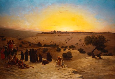 Pyhiinvaeltajat palvovat Jerusalemin ulkopuolella tekijältä Charles Theodore Frere