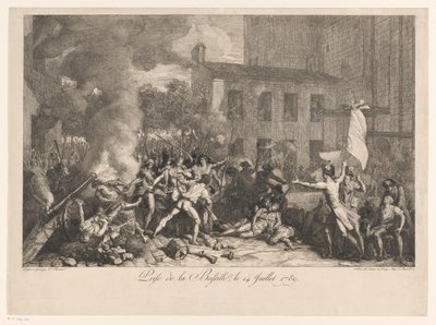 Beststorming van de Bastille, 14. heinäkuuta 1789 Bastillen myrsky, 14. heinäkuuta 1789 (otsikko esineessä) tekijältä Charles Thevenin