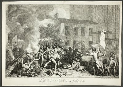 Bastillen vangitseminen, 14. heinäkuuta 1789 tekijältä Charles Thevenin