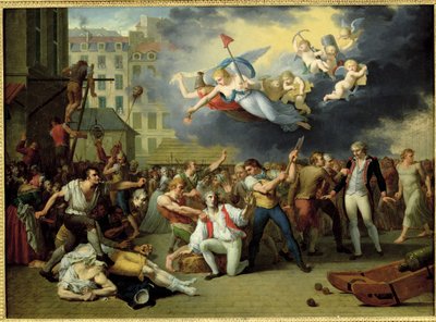 Markiisi de Pellepontin verilöyly 14. heinäkuuta 1789 tekijältä Charles Thevenin