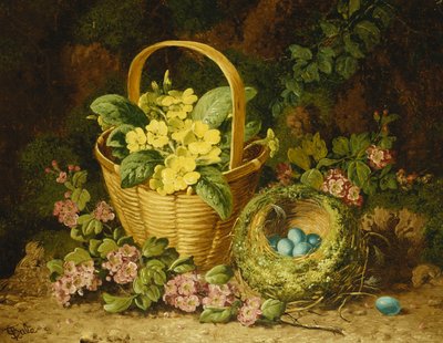 Esikot korissa, Japonica ja linnunpesä, tekijältä Charles Thomas Bale