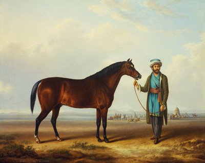 Sulhanen pitämä arabiori, jonka takana on leiri tekijältä Charles Towne