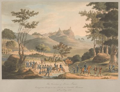Nro 9: Pina Macorin raja-alue. Portugalilaiset joukot marssilla kohti Costello Brancoa, 18. toukokuuta 1811 tekijältä Charles Turner
