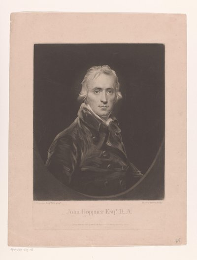 Portree van John Hoppner John Hoppner Esqr. R.A. (otsikko esineessä) tekijältä Charles Turner