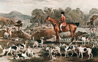 Ralph John Lambton ja hänen Horse Undertaker and Hounds, 1700-luvun loppu, 1912 tekijältä Charles Turner