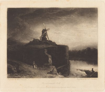 Mylly tekijältä Charles Turner after Rembrandt van Rijn