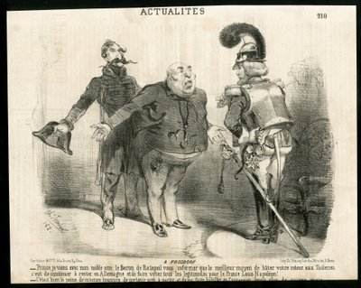 Kuvitus Charles Vernier (? -1887) Le Charivari - Tietoja - Saksa Preussia, tasavallan presidentti, Frosdorf - Ratapoil tekijältä Charles Vernier