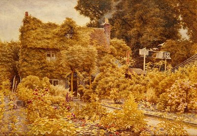 Old Mortiboyn mökki, Winchmore Hill (akvarelli paperille) tekijältä Charles W. Hopper