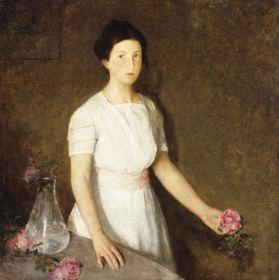 Tyttö punaisella ruusulla tekijältä Charles Webster Hawthorne