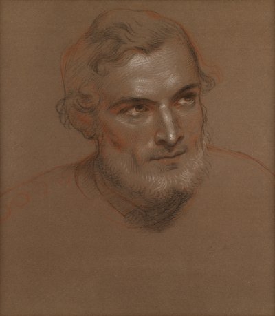 Miehen pää (liituja) tekijältä Charles West Cope