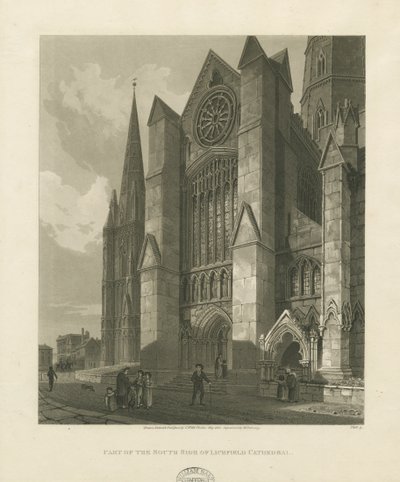 Lichfield Cathedral - South Transept: akvatintakaiverrus tekijältä Charles Wild