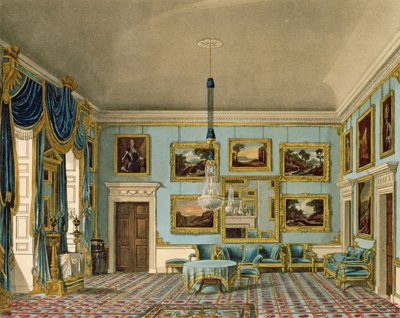 Blue Velvet -huone Buckingham Housessa, kaiverrus Daniel Havell tekijältä Charles Wild