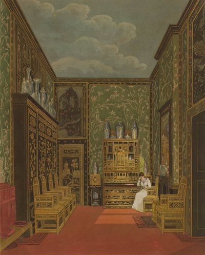 The Green Closet at Frogmore Pynen teoksesta "The History of Royal Residences", jonka kaiversi William James Bennett (1787-1844), julkaistu 1819. tekijältä Charles Wild