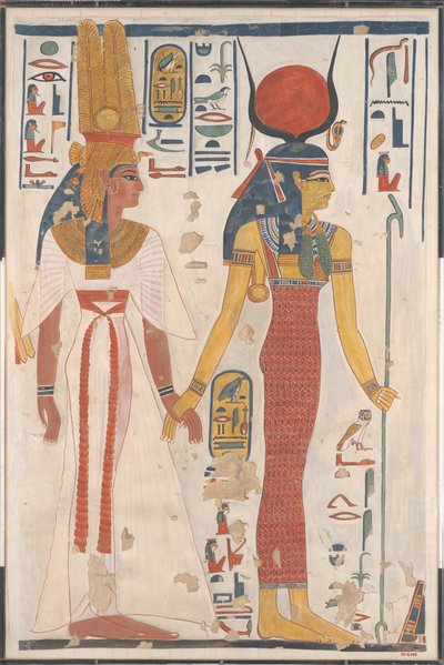 Kuningatar Nefertari, jota johtaa Isis, n. 1279-1213 eaa. tekijältä Charles Wilkinson