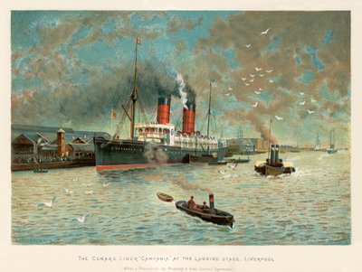 Cunardin laiva Campania Liverpoolin laiturilla. tekijältä Charles Wilkinson