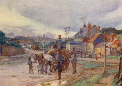 High Barnet, Barnet Hillin juurelta (värilitografia) tekijältä Charles William Wyllie